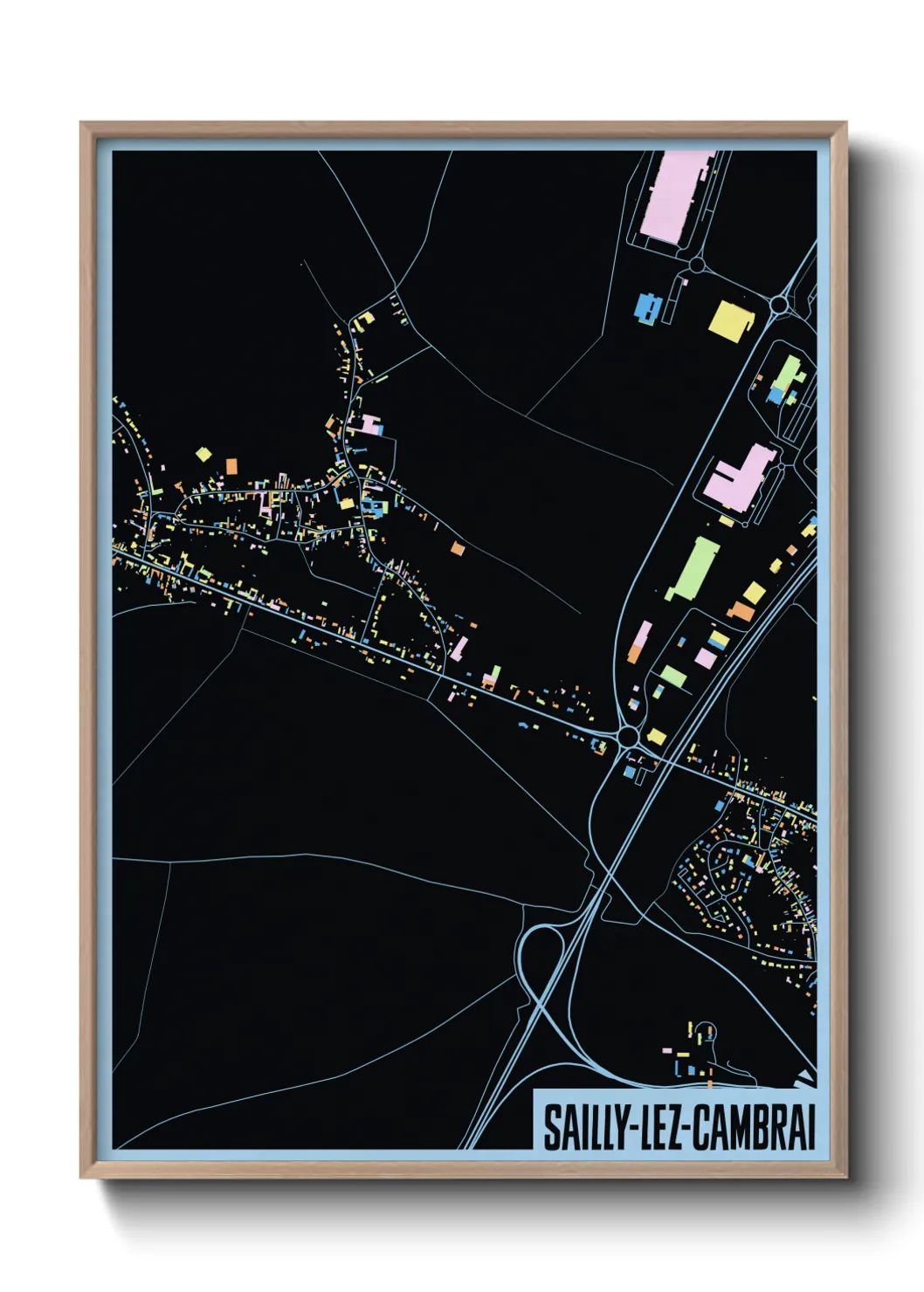 Une affiche de carte sur Sailly-lez-Cambrai