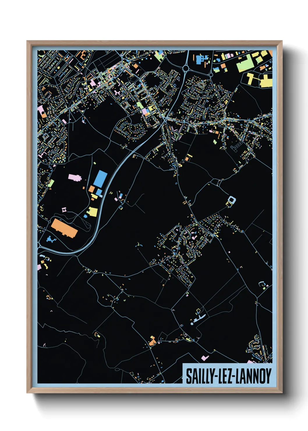 Une affiche de carte sur Sailly-lez-Lannoy