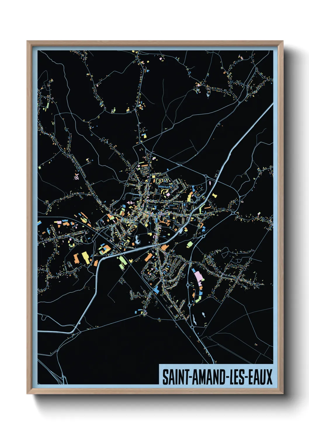 Une affiche de carte sur Saint-Amand-les-Eaux