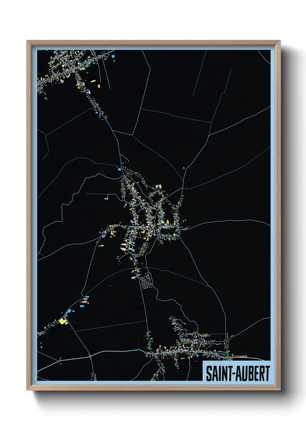 Une affiche de carte sur Saint-Aubert
