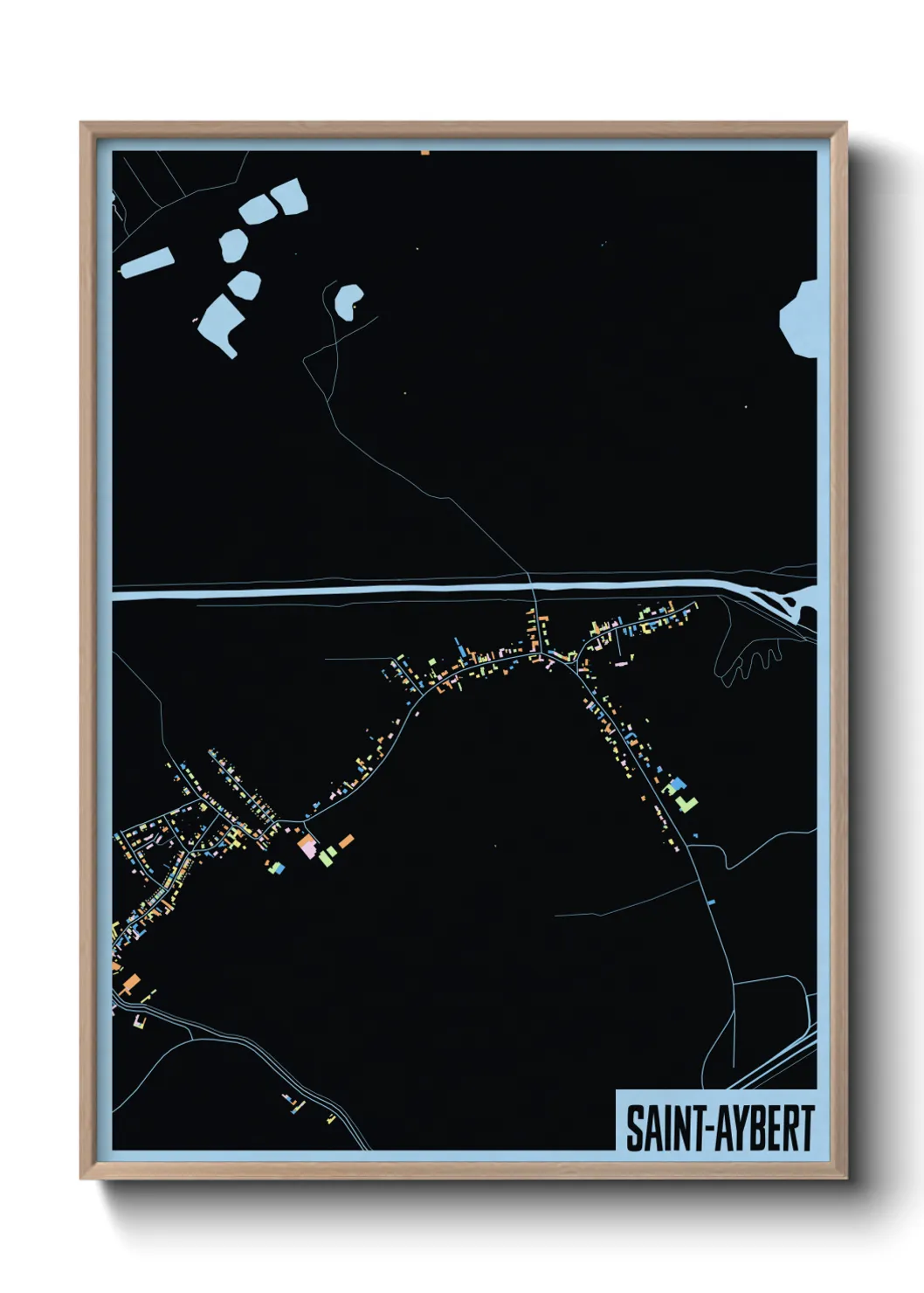Une affiche de carte sur Saint-Aybert