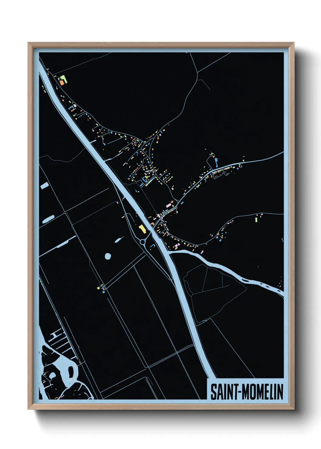 Une affiche de carte sur Saint-Momelin