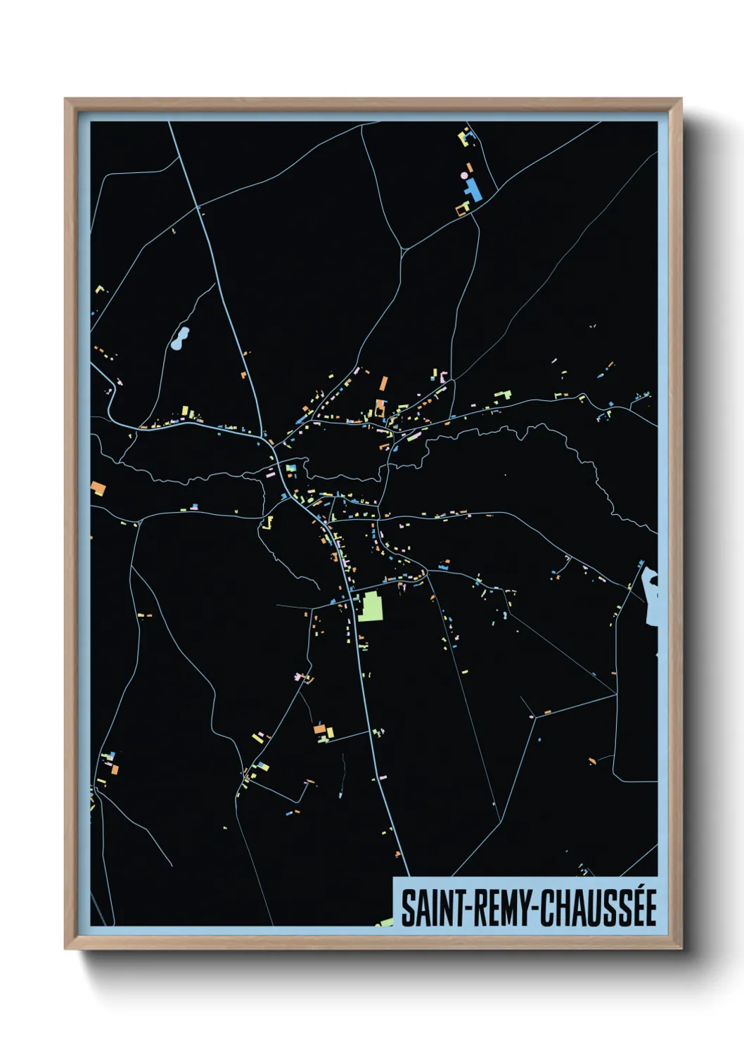 Une affiche de carte sur Saint-Remy-Chaussée