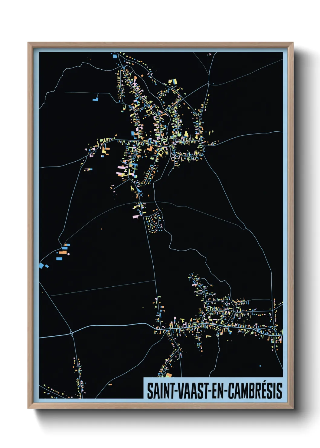 Une affiche de carte sur Saint-Vaast-en-Cambrésis