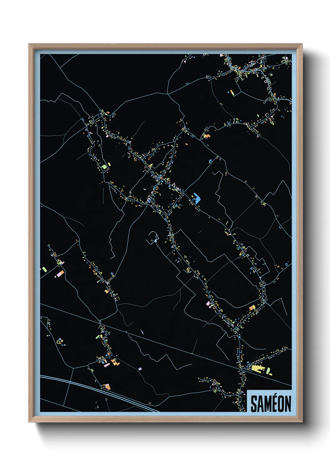 Une affiche de carte sur Saméon