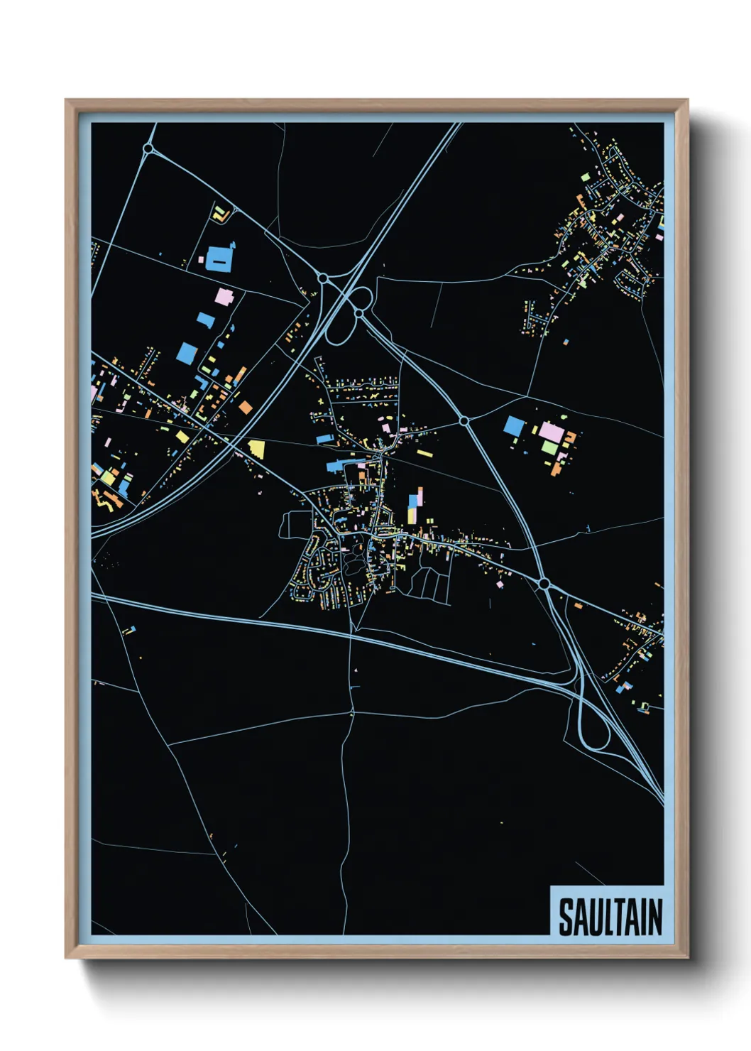 Une affiche de carte sur Saultain