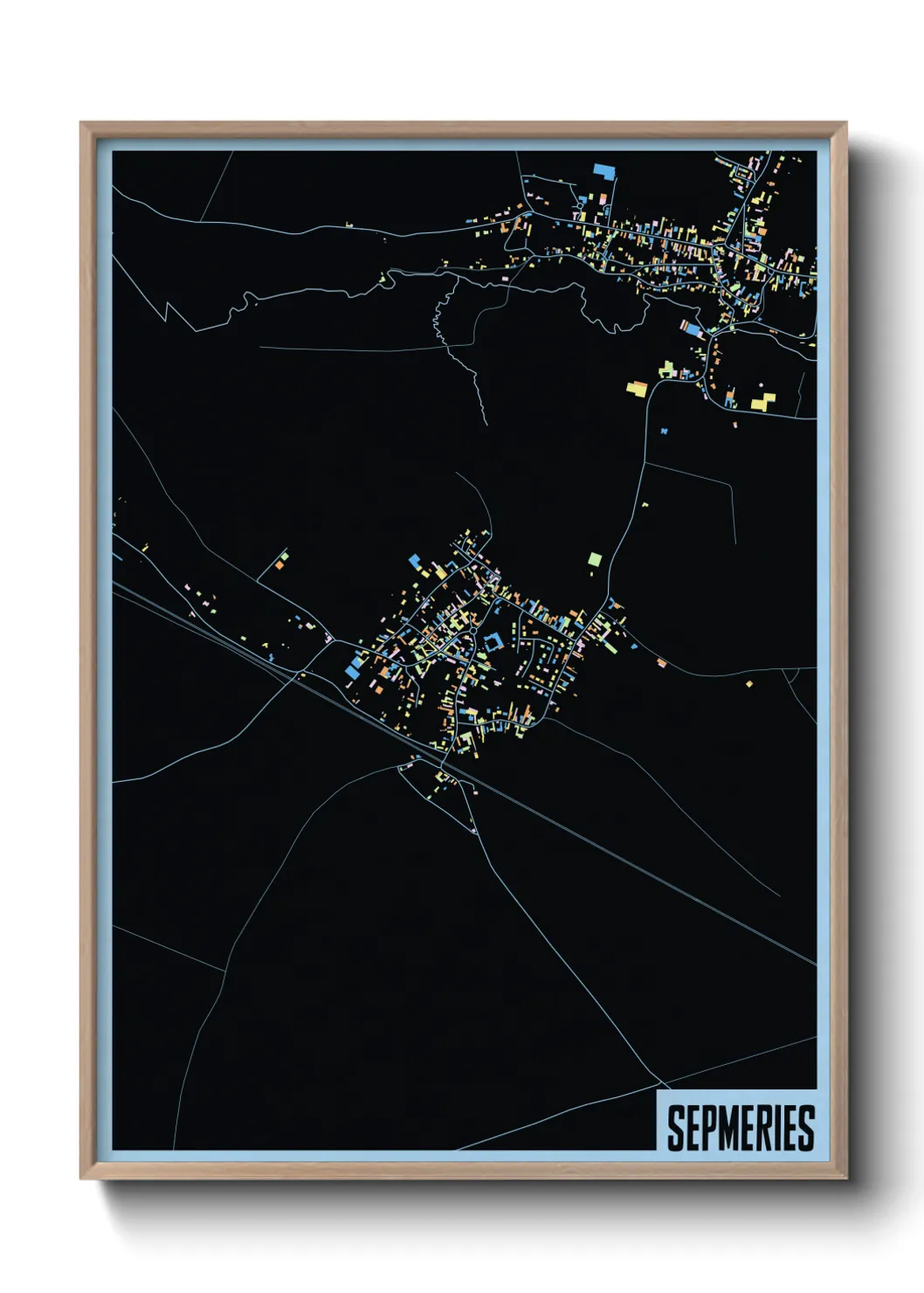 Une affiche de carte sur Sepmeries