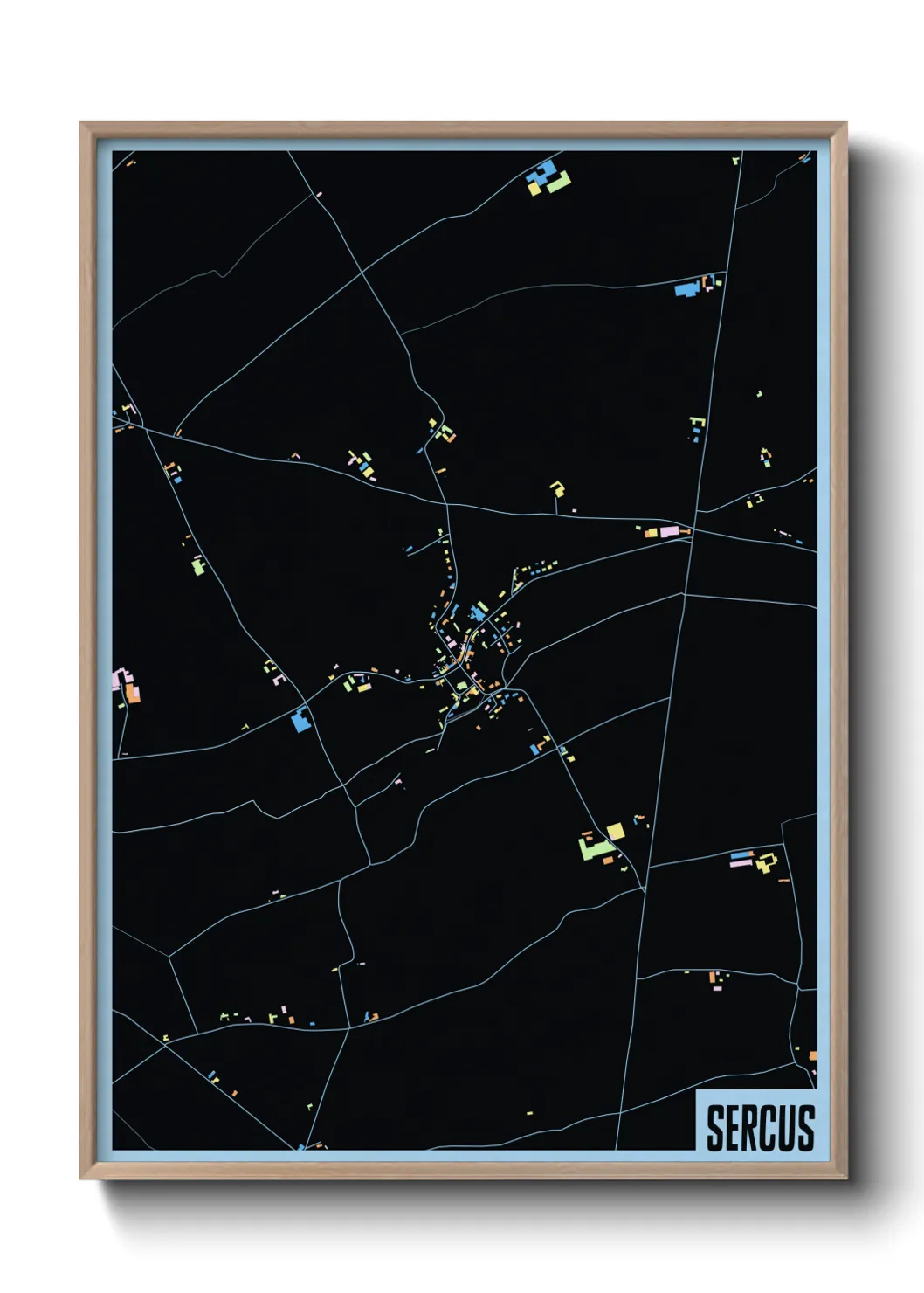 Une affiche de carte sur Sercus