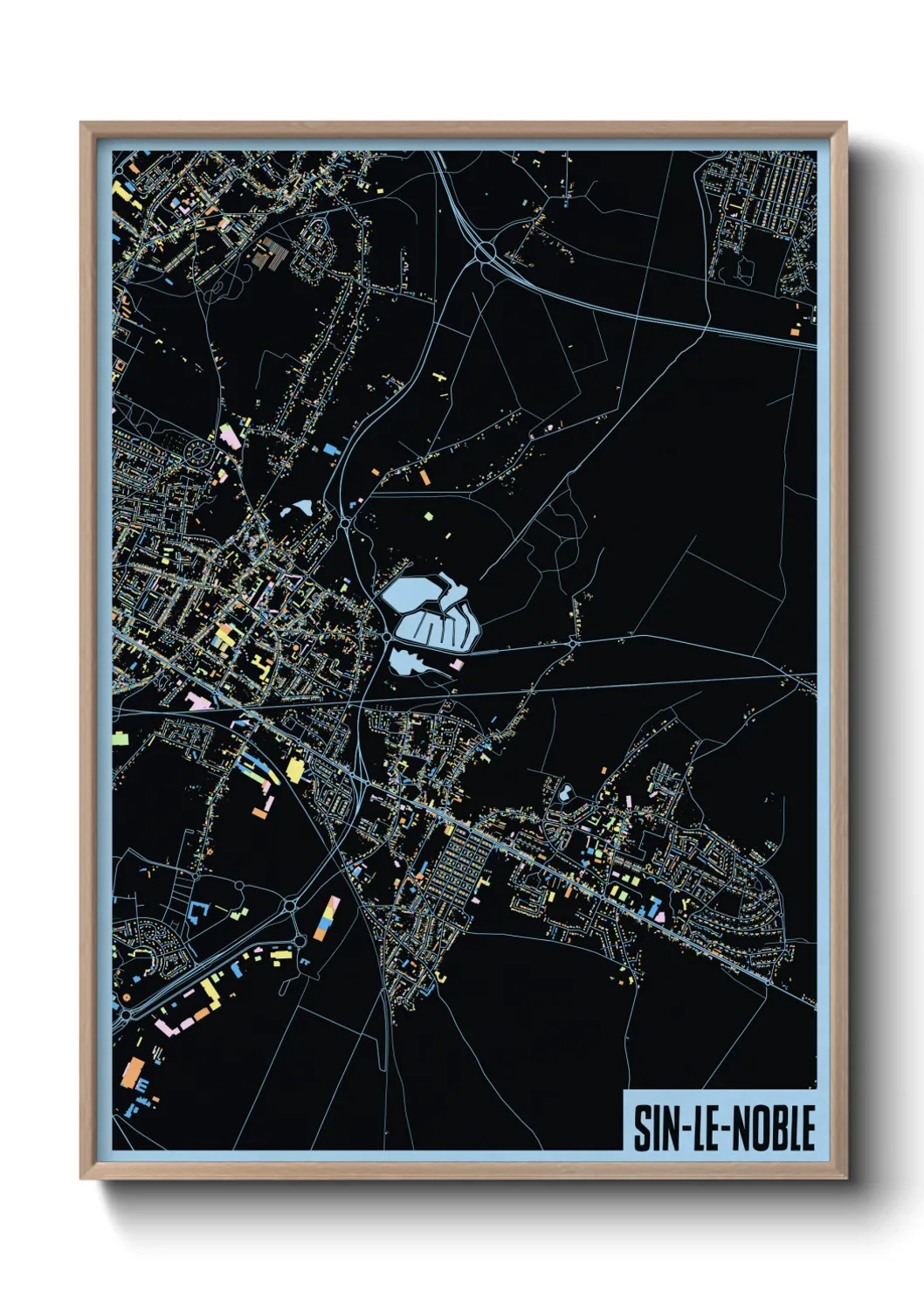Une affiche de carte sur Sin-le-Noble