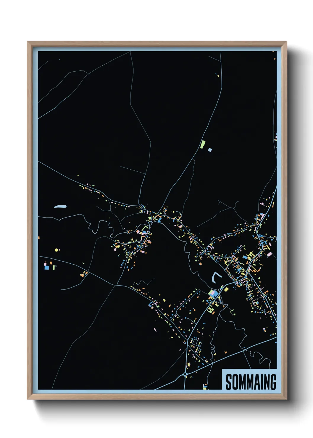 Une affiche de carte sur Sommaing