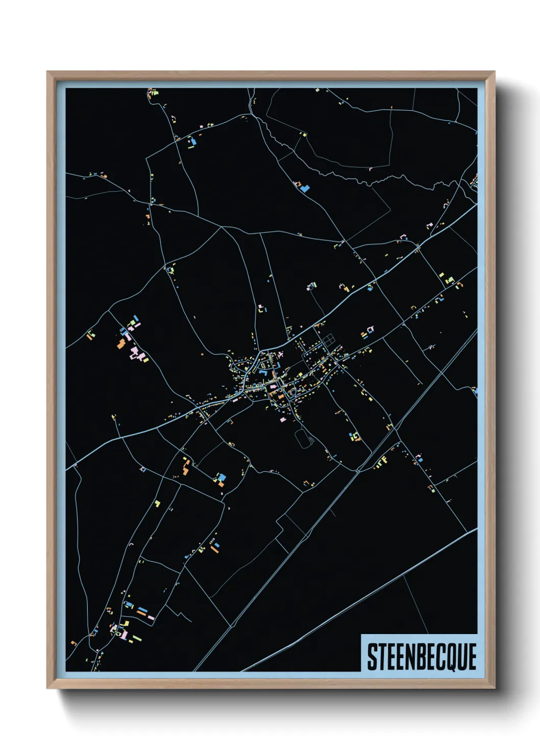 Une affiche de carte sur Steenbecque