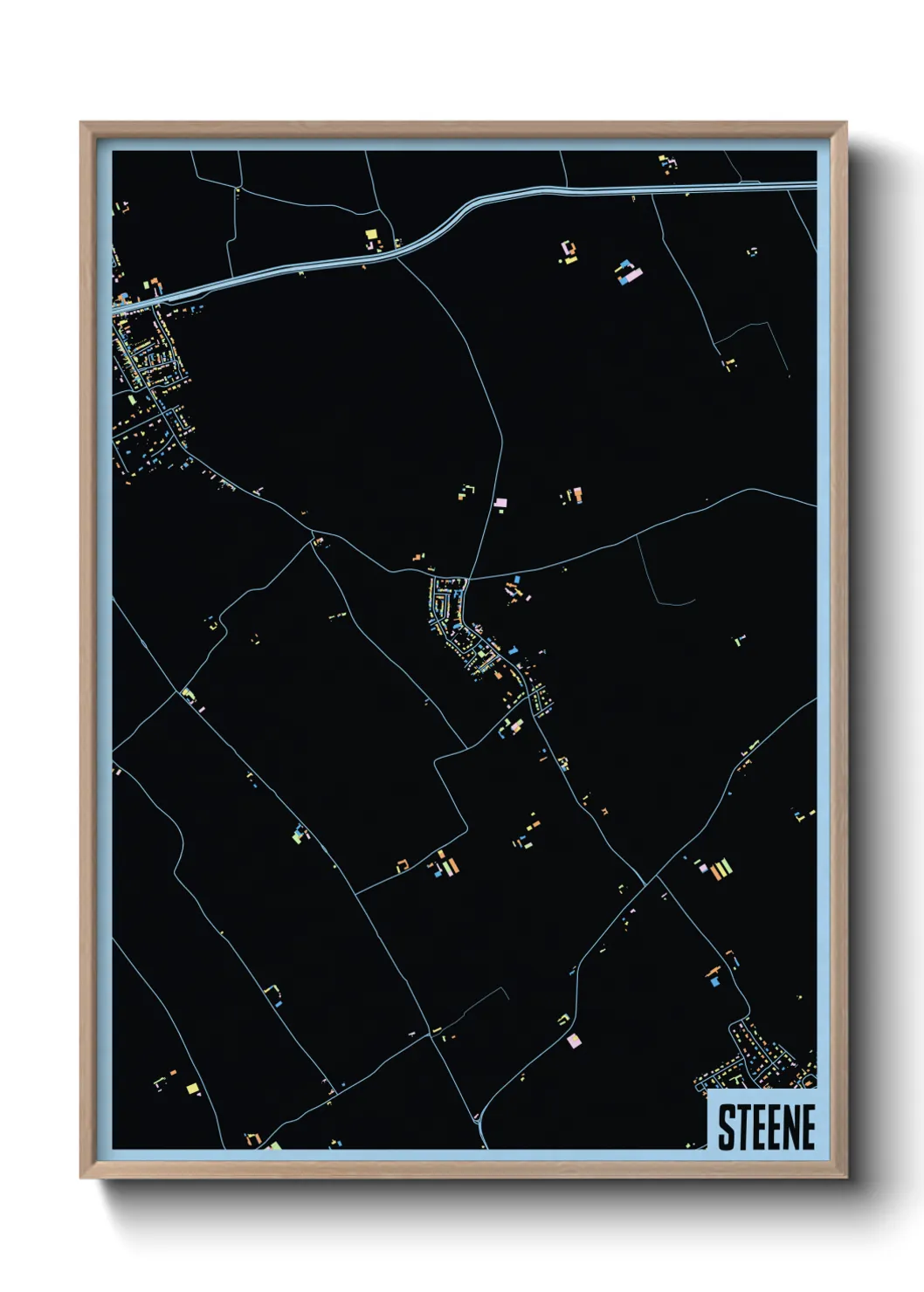 Une affiche de carte sur Steene