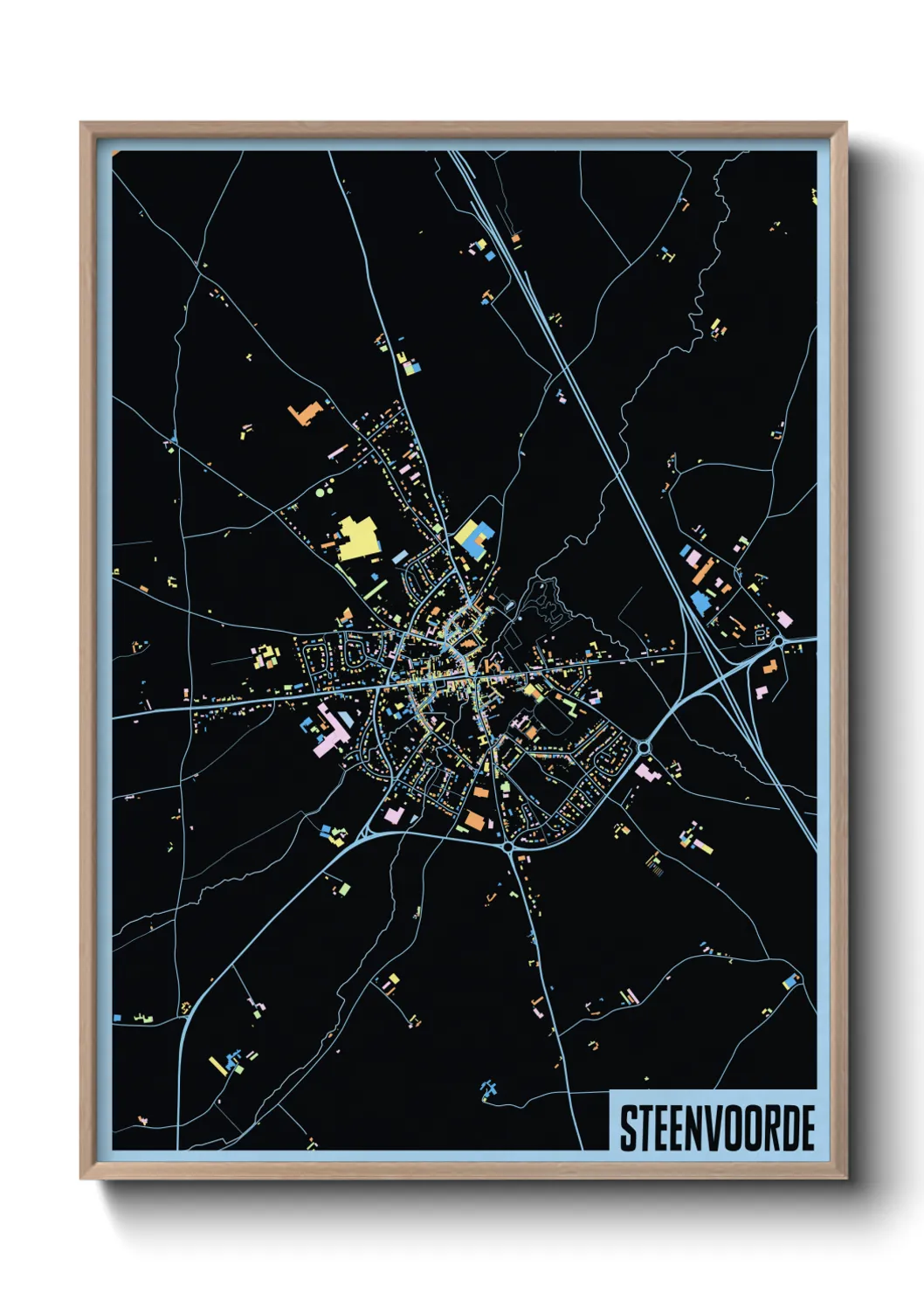 Une affiche de carte sur Steenvoorde