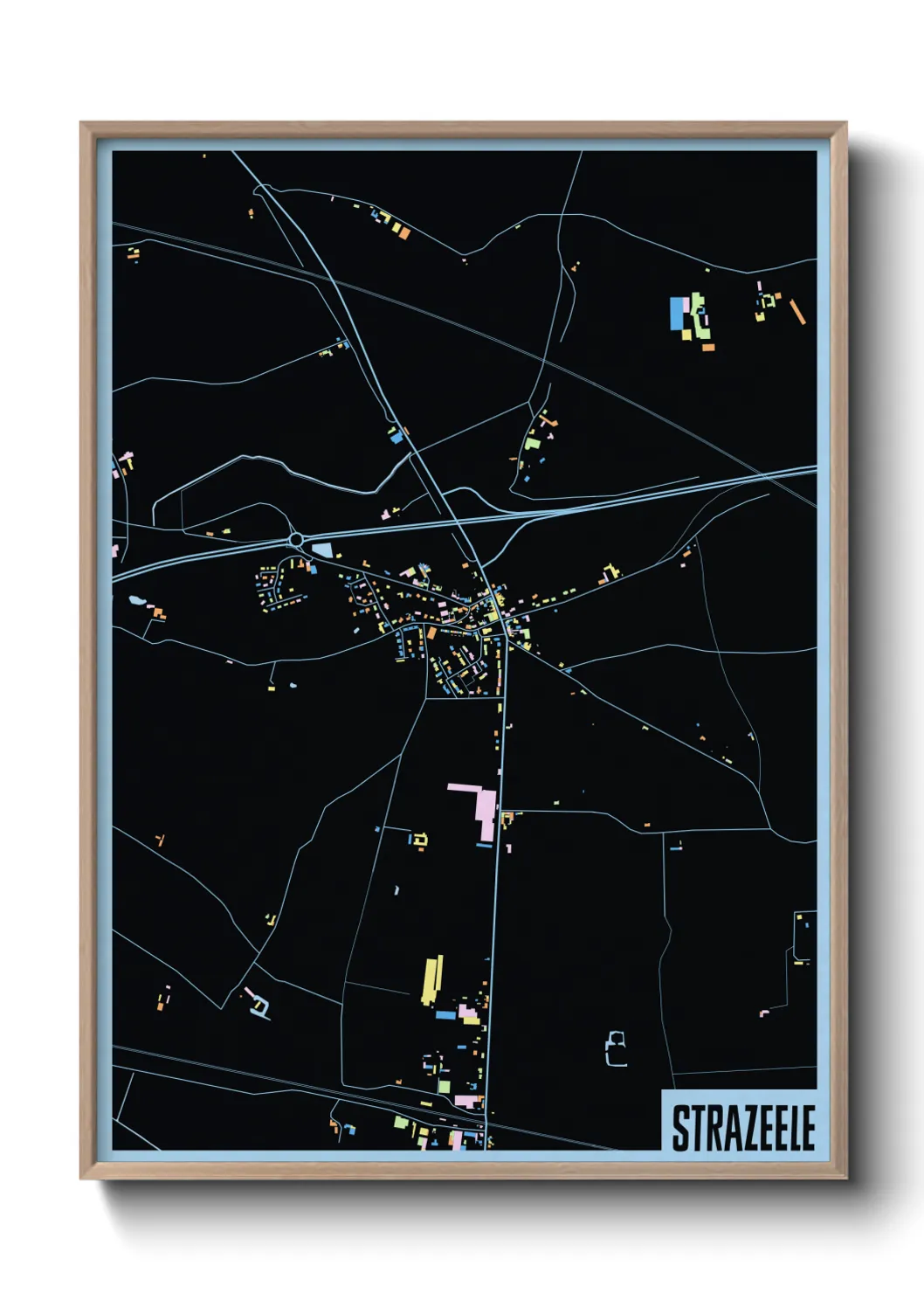 Une affiche de carte sur Strazeele