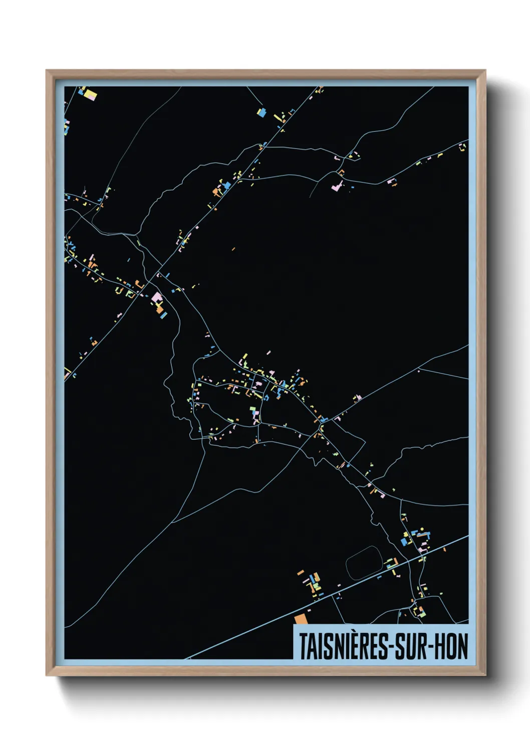 Une affiche de carte sur Taisnières-sur-Hon