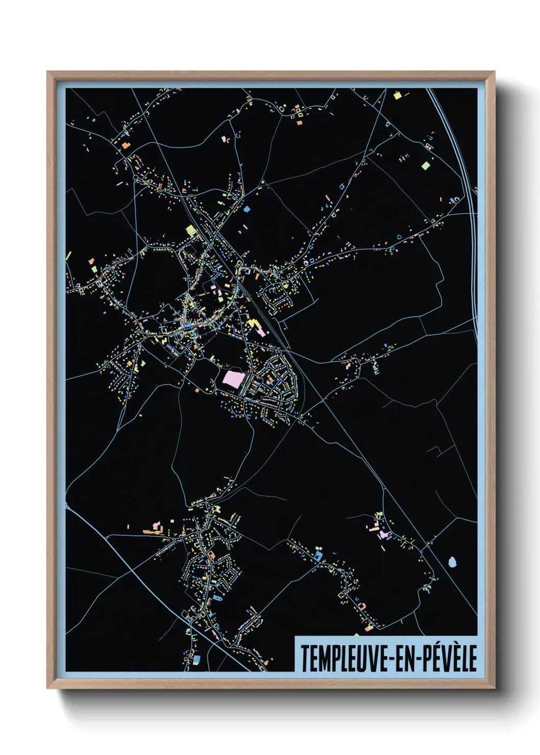 Une affiche de carte sur Templeuve-en-Pévèle