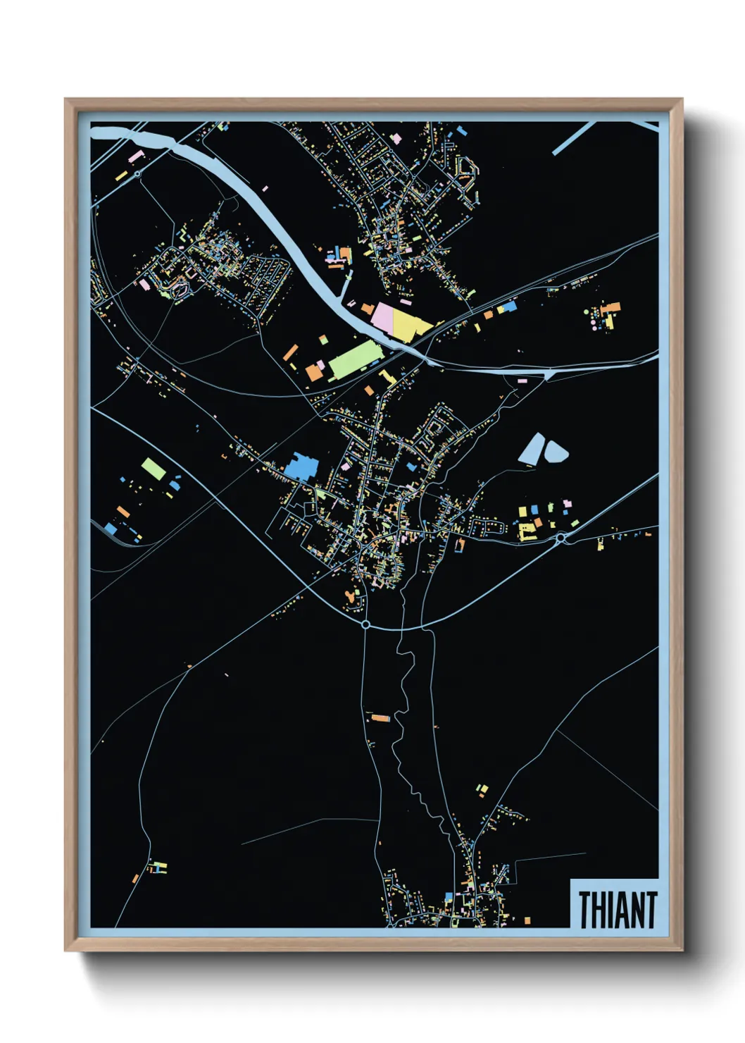 Une affiche de carte sur Thiant