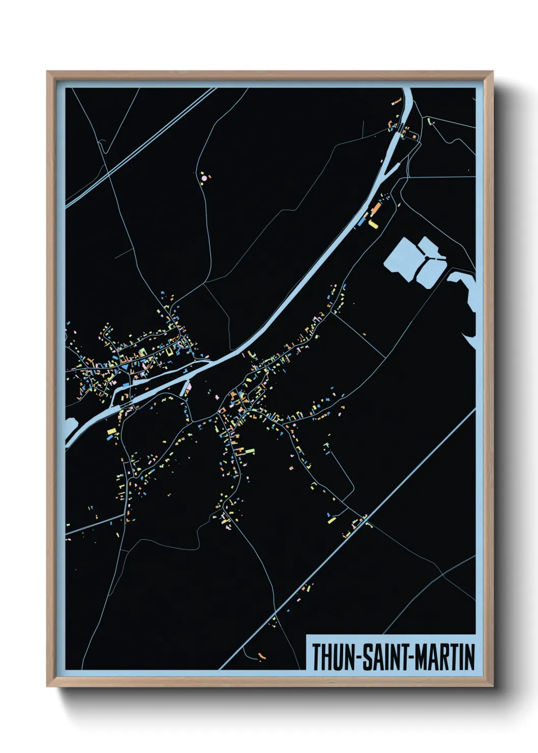 Une affiche de carte sur Thun-Saint-Martin