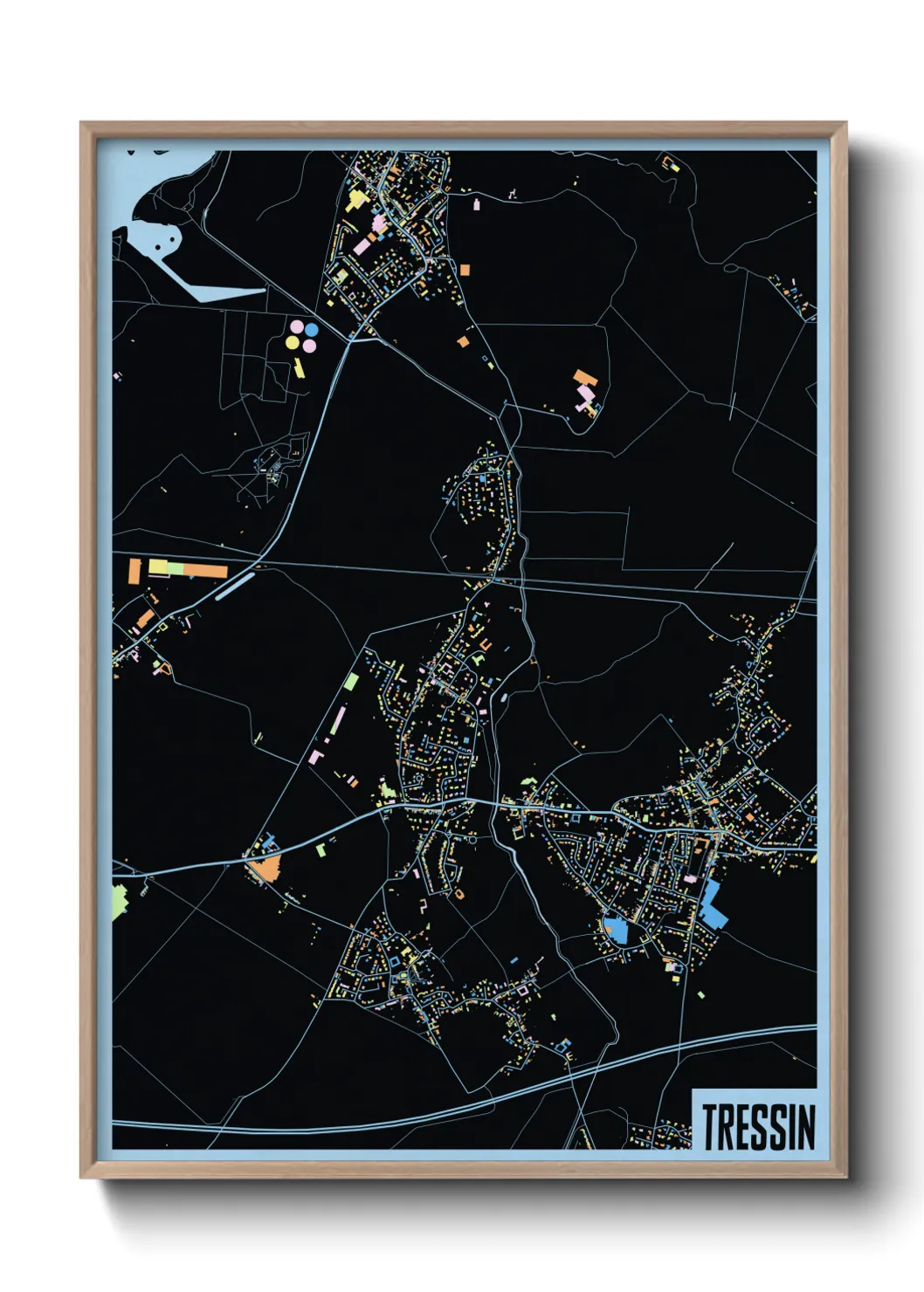 Une affiche de carte sur Tressin