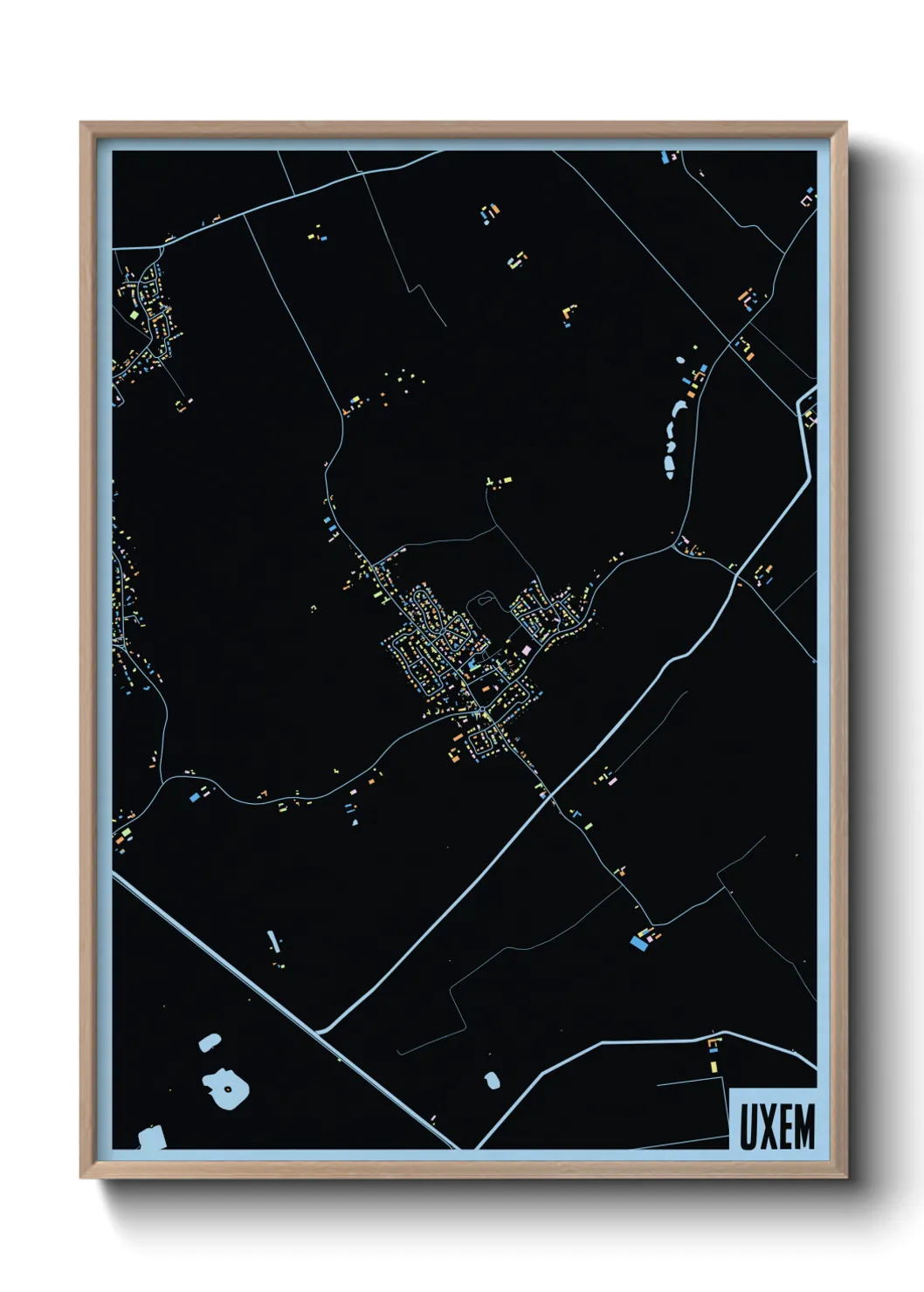 Une affiche de carte sur Uxem