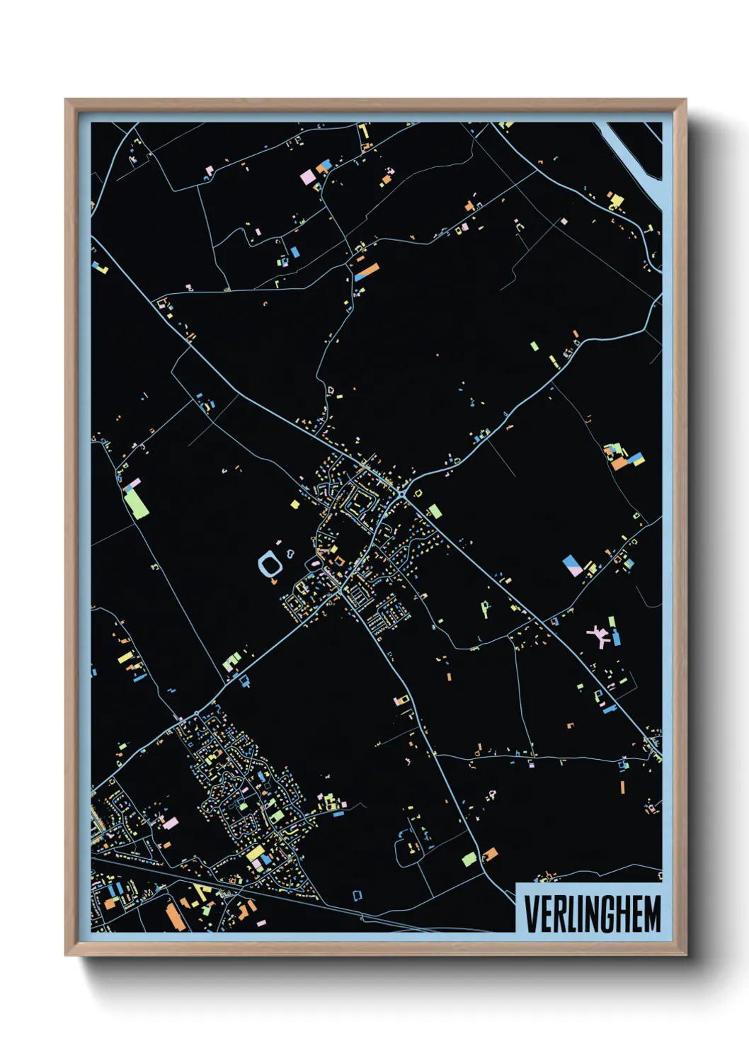 Une affiche de carte sur Verlinghem