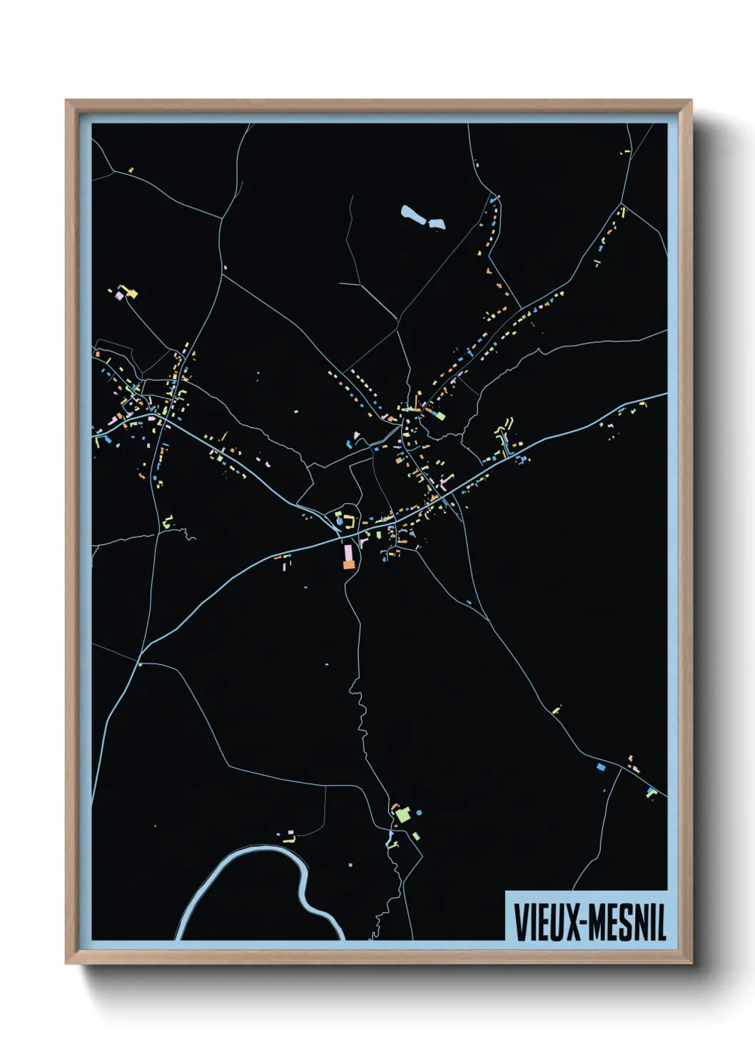 Une affiche de carte sur Vieux-Mesnil