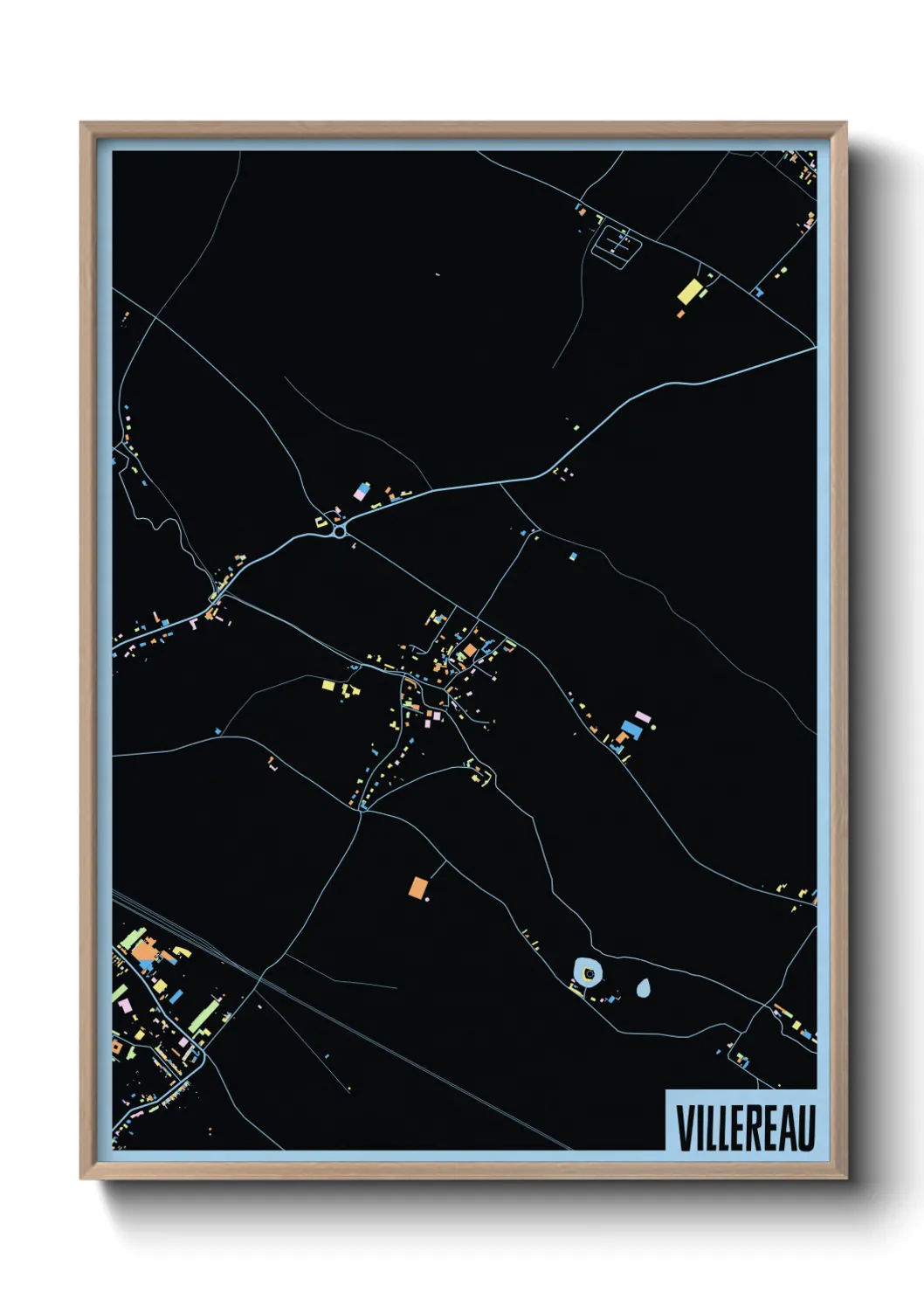 Une affiche de carte sur Villereau