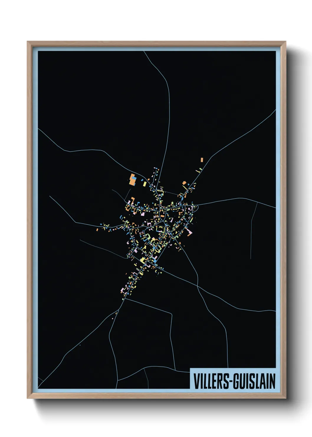 Une affiche de carte sur Villers-Guislain