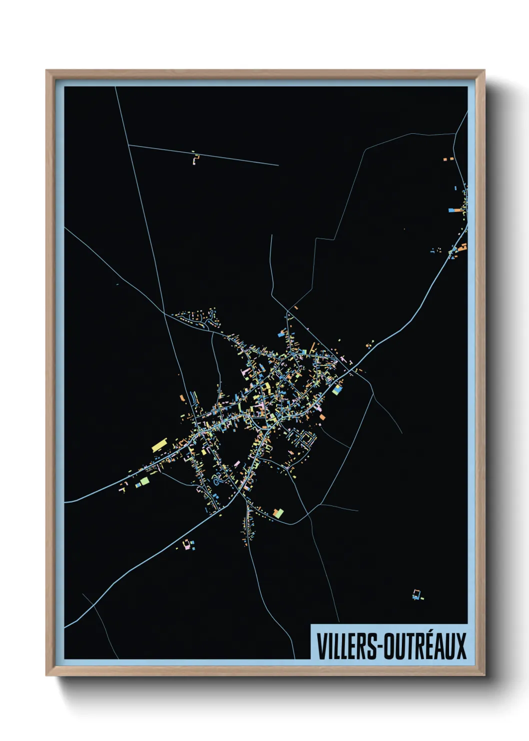 Une affiche de carte sur Villers-Outréaux