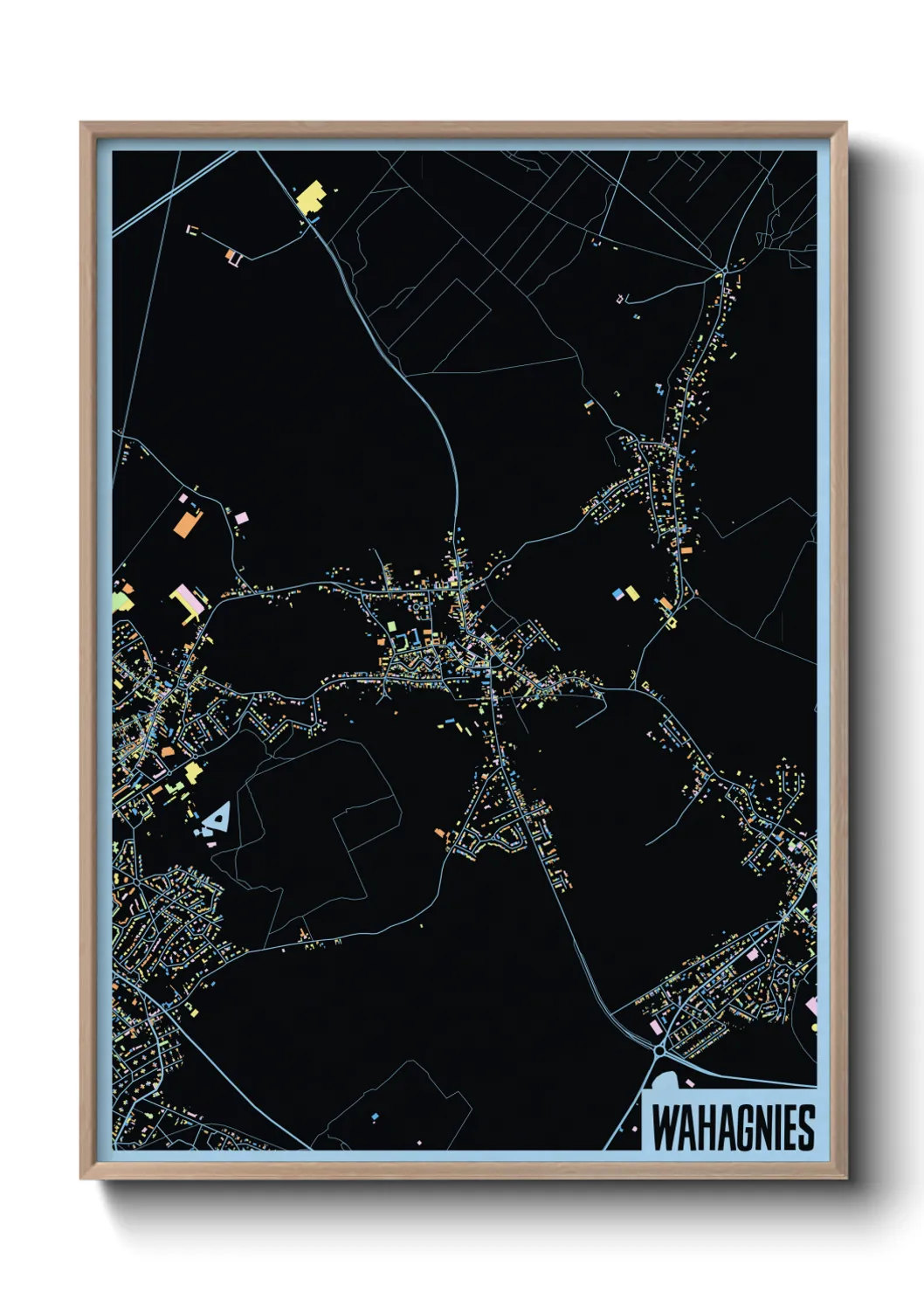 Une affiche de carte sur Wahagnies