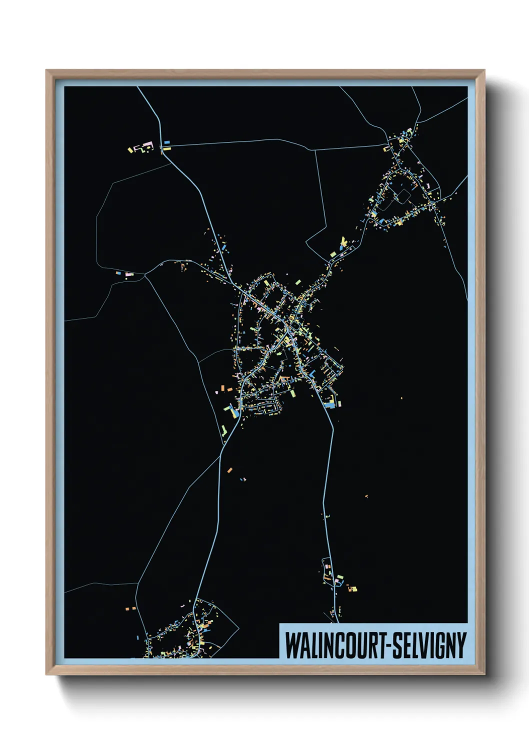 Une affiche de carte sur Walincourt-Selvigny