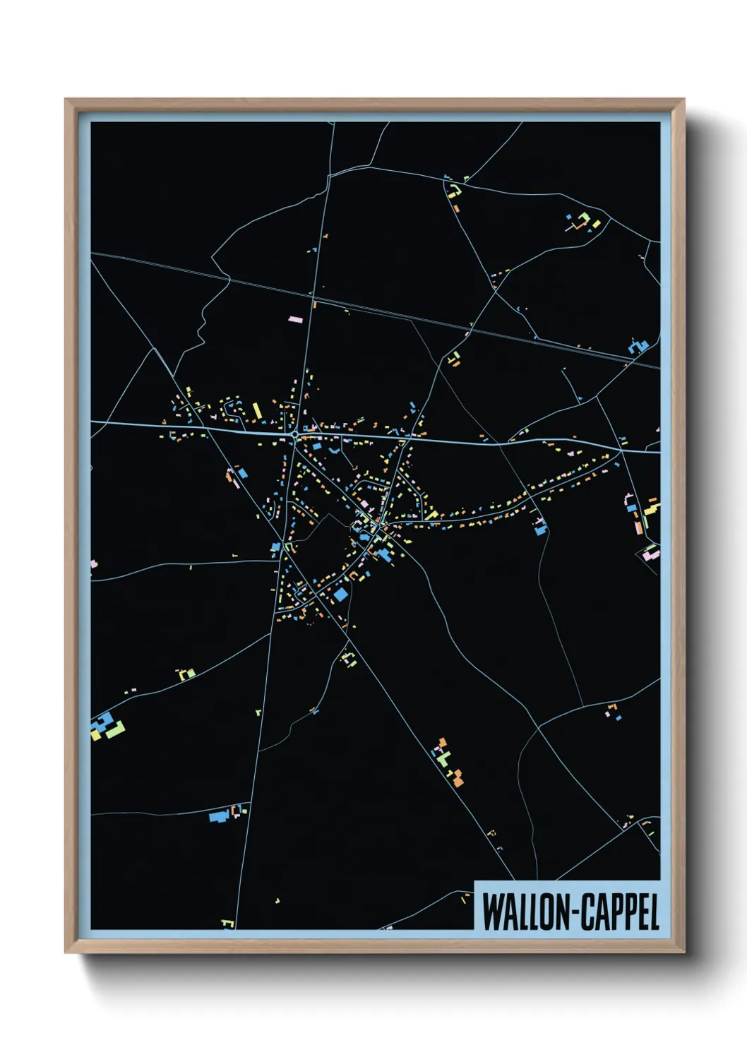 Une affiche de carte sur Wallon-Cappel