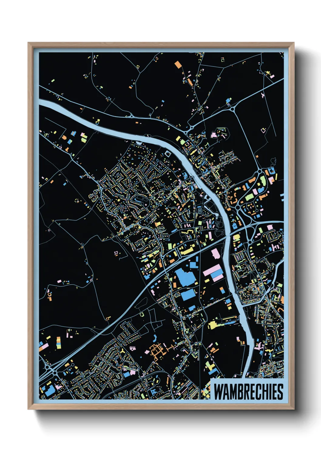 Une affiche de carte sur Wambrechies