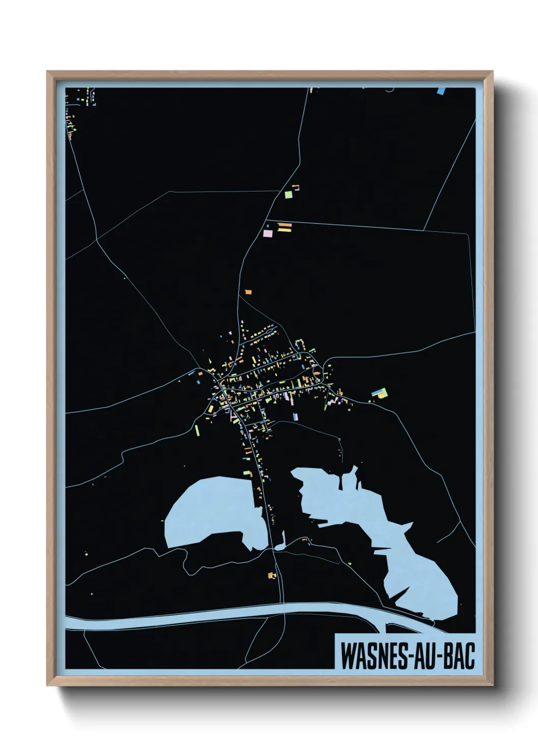 Une affiche de carte sur Wasnes-au-Bac