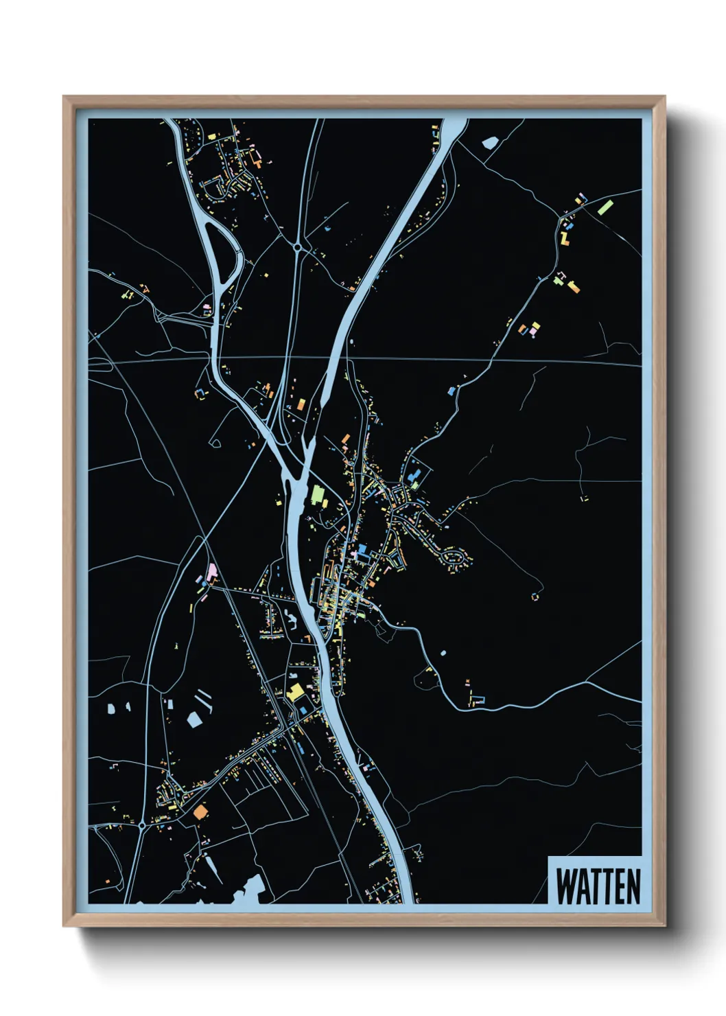 Une affiche de carte sur Watten