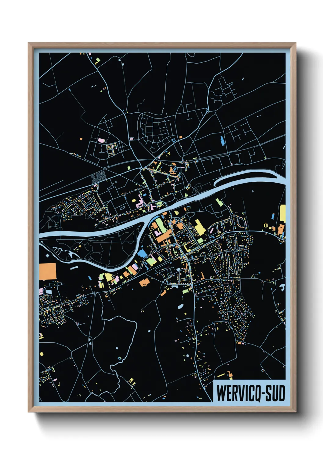 Une affiche de carte sur Wervicq-Sud