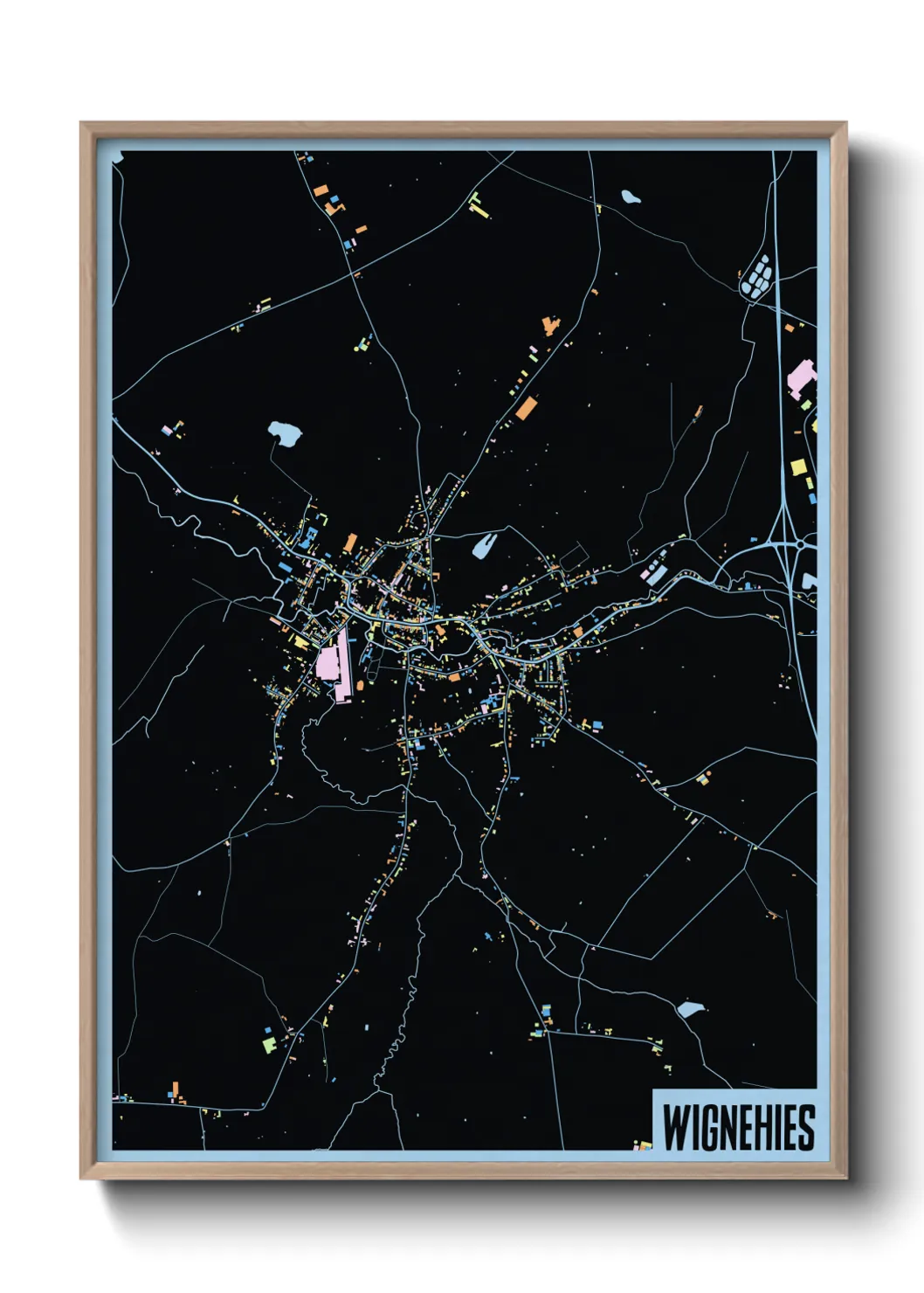 Une affiche de carte sur Wignehies