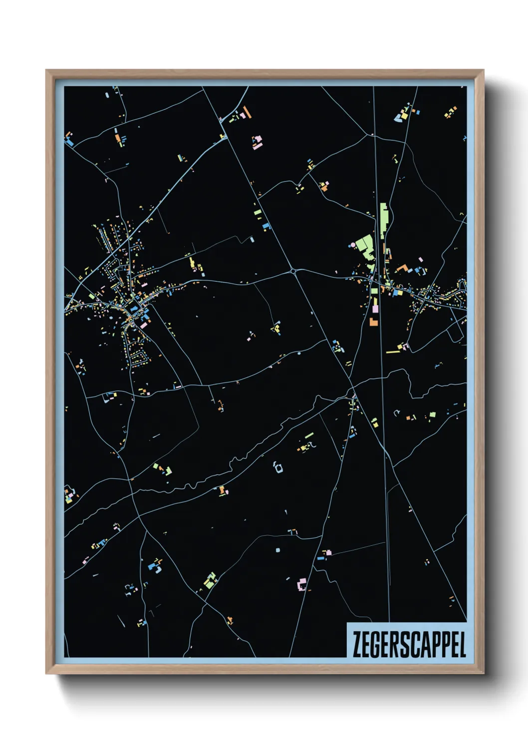 Une affiche de carte sur Zegerscappel