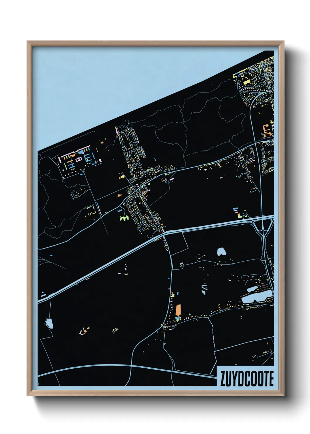 Une affiche de carte sur Zuydcoote