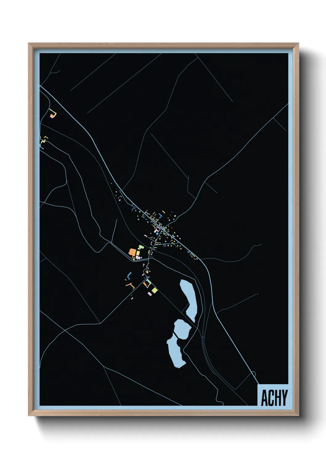 Une affiche de carte sur Achy