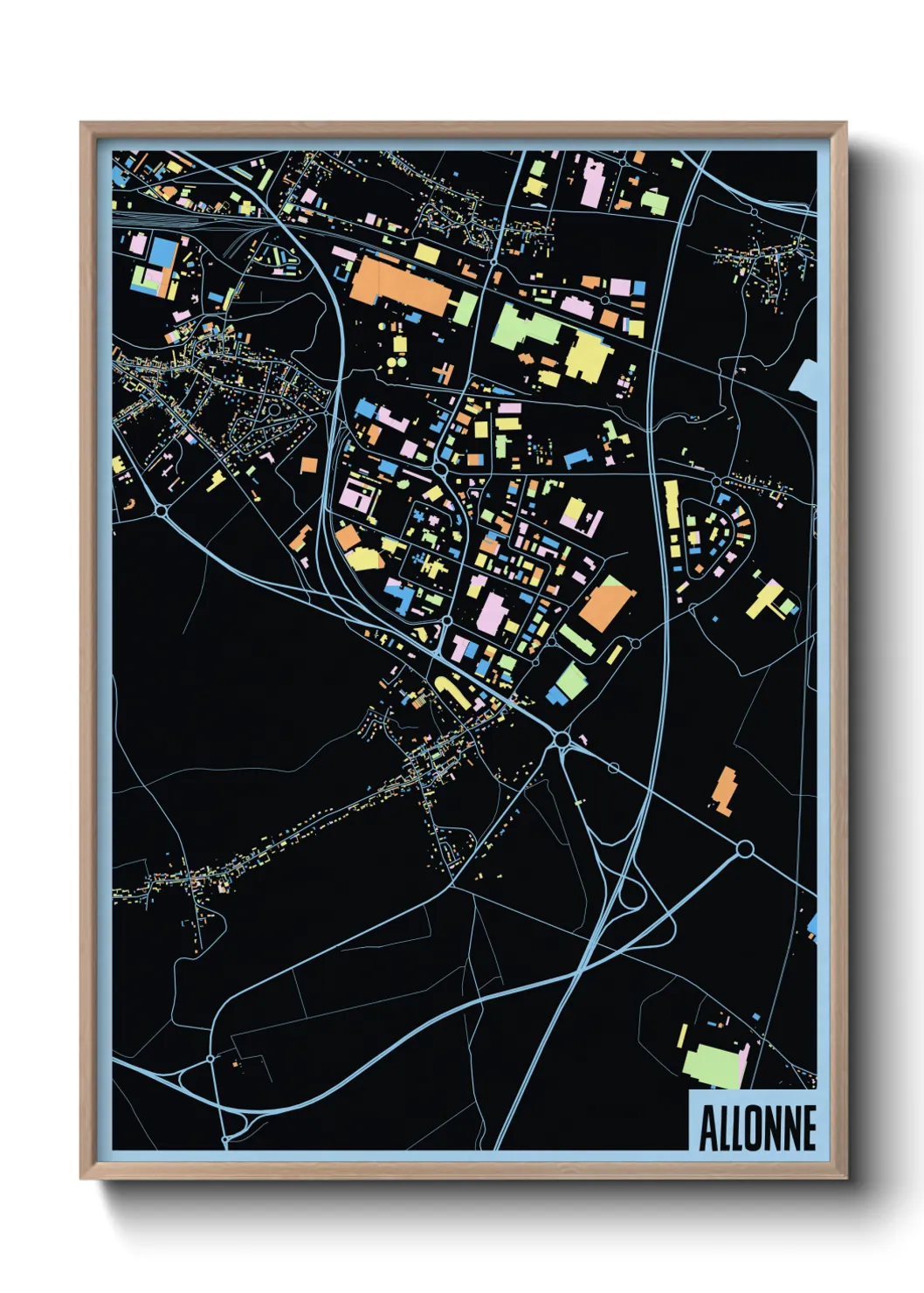 Une affiche de carte sur Allonne