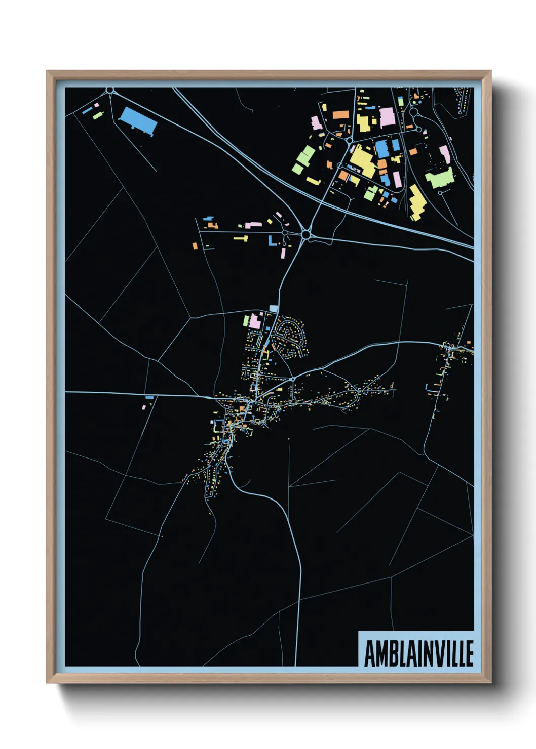 Une affiche de carte sur Amblainville