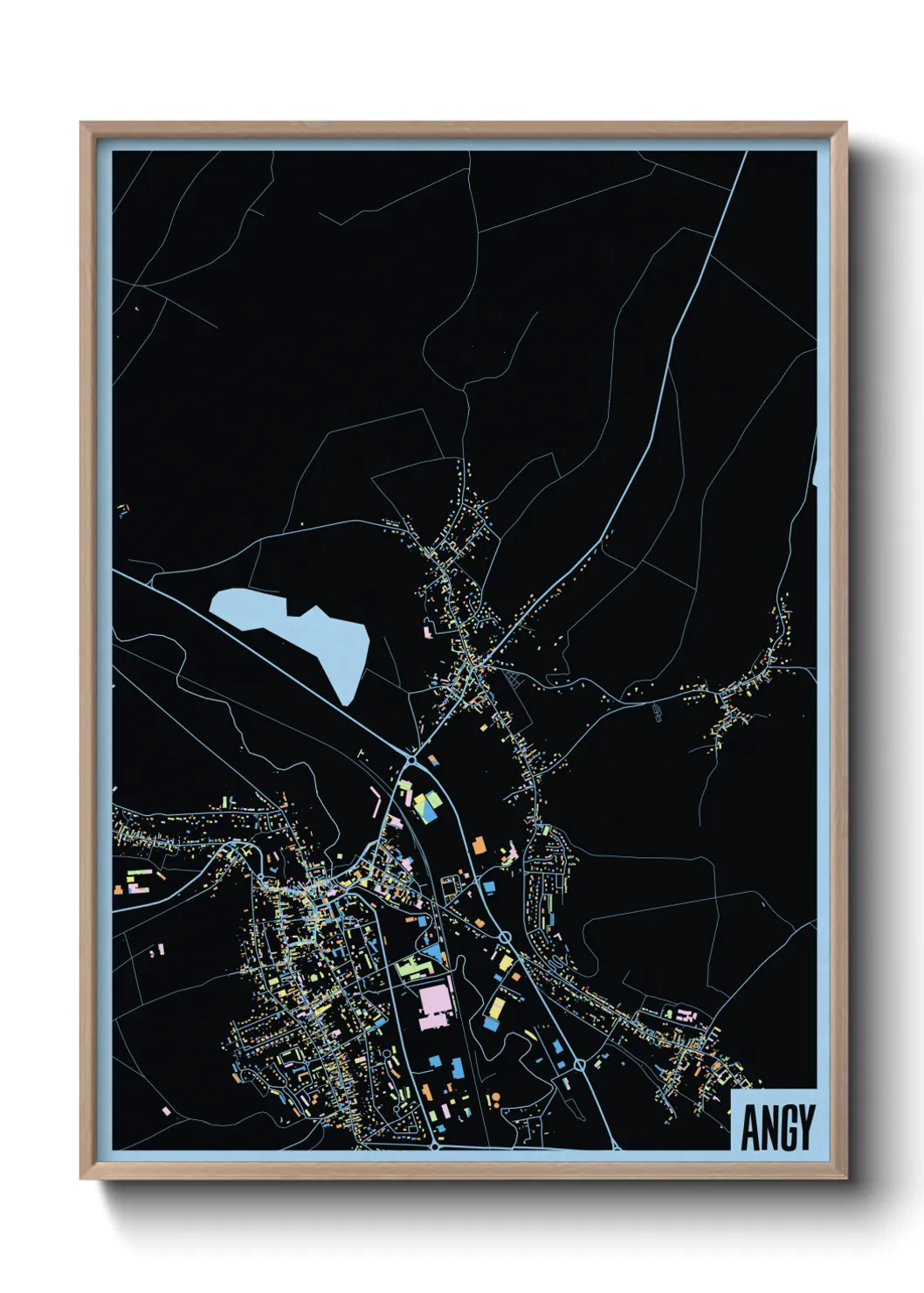 Une affiche de carte sur Angy