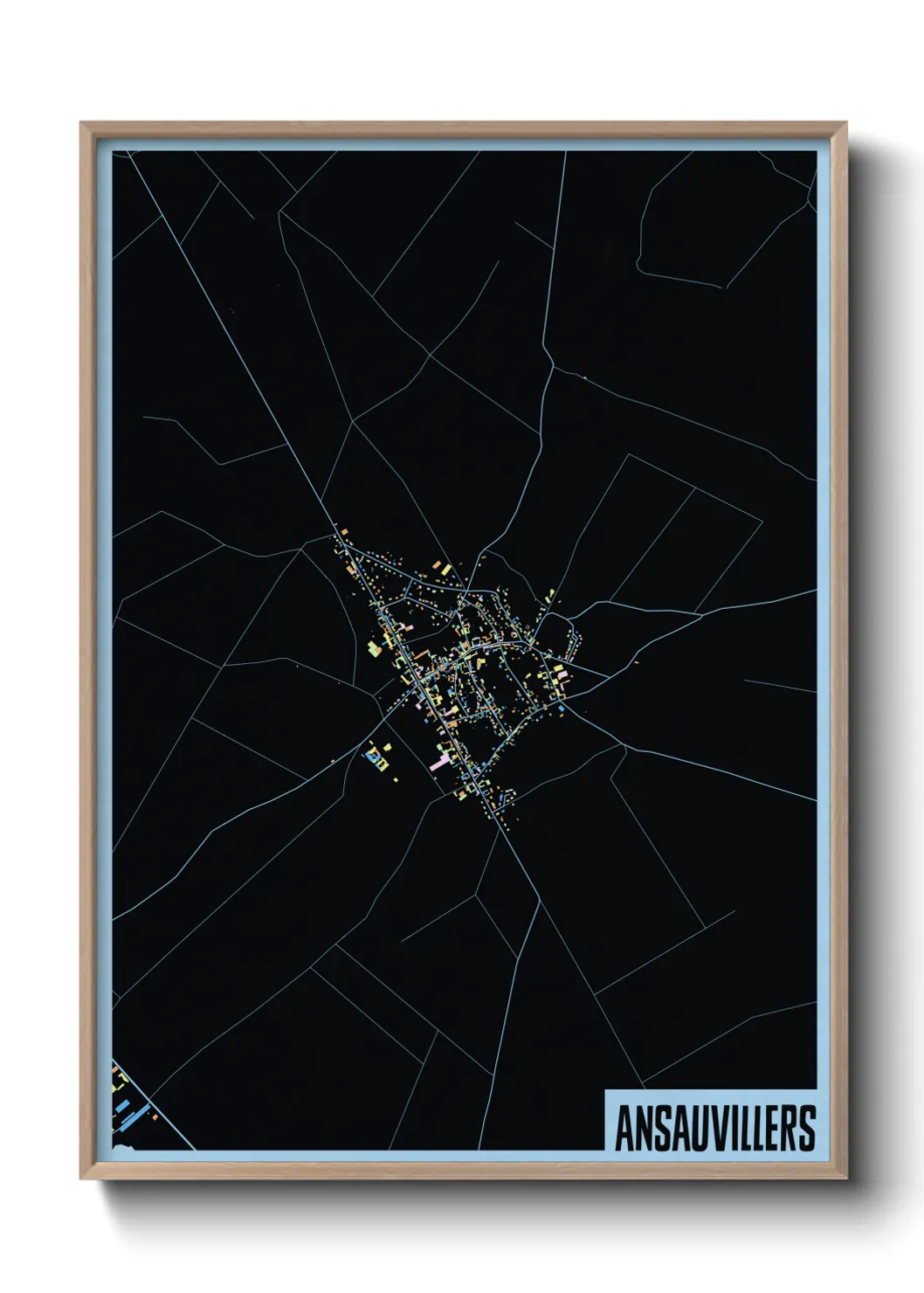 Une affiche de carte sur Ansauvillers