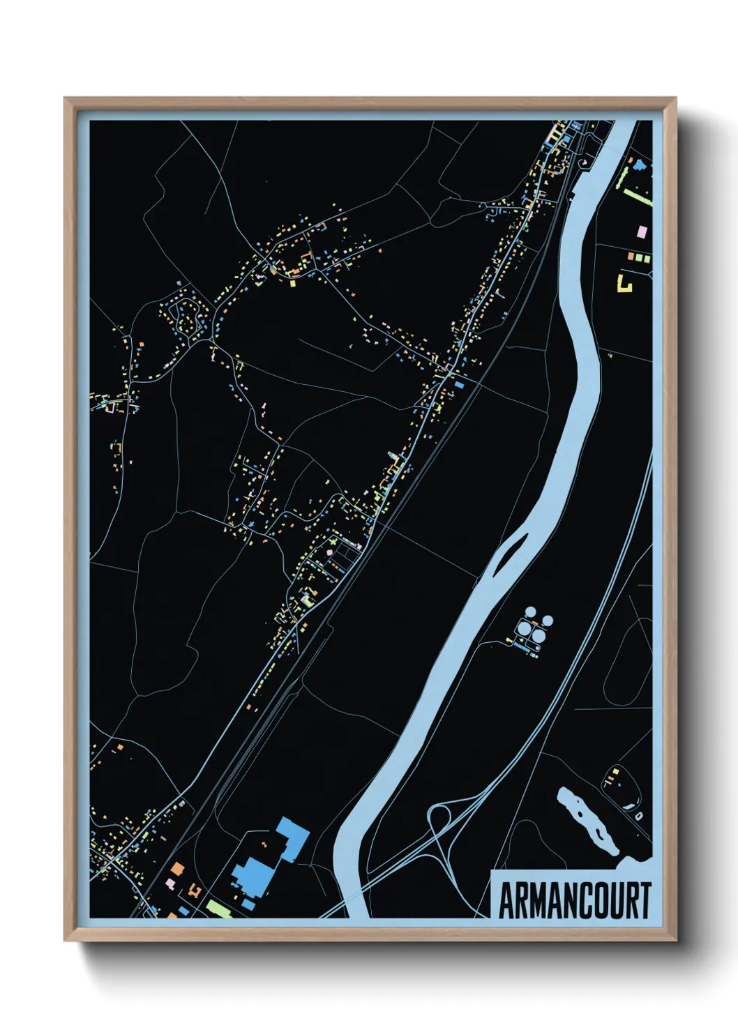 Une affiche de carte sur Armancourt