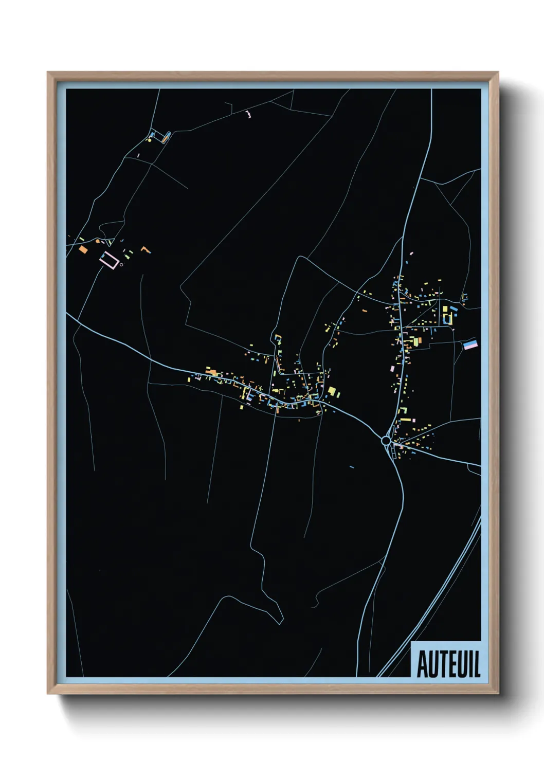 Une affiche de carte sur Auteuil