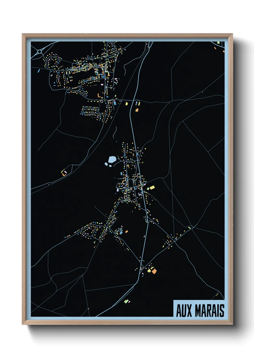 Une affiche de carte sur Aux Marais