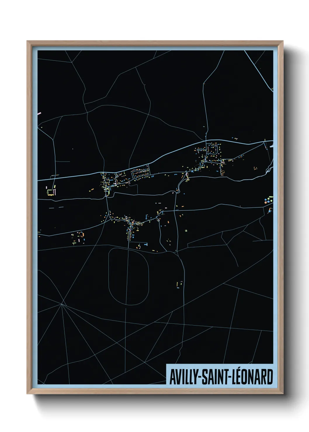 Une affiche de carte sur Avilly-Saint-Léonard