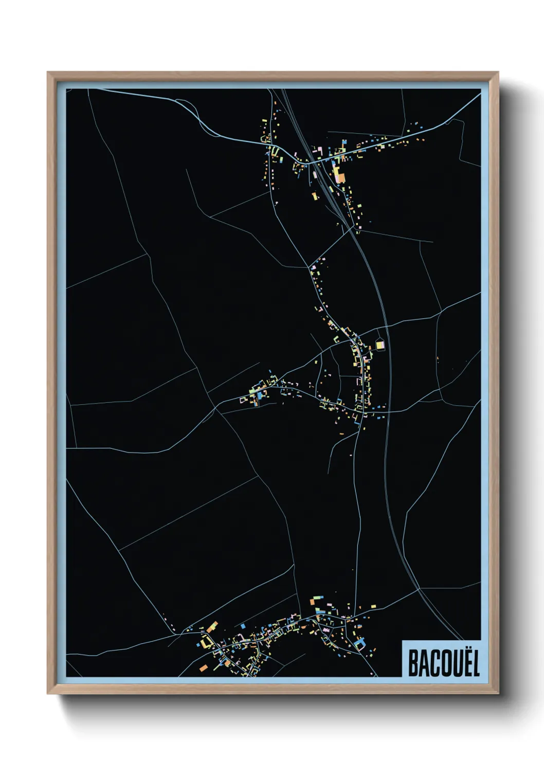 Une affiche de carte sur Bacouël