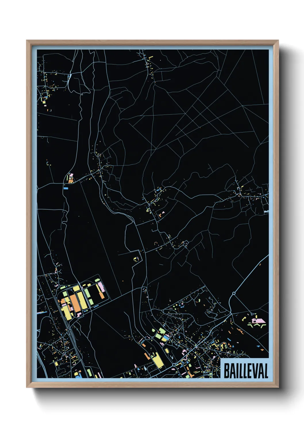 Une affiche de carte sur Bailleval